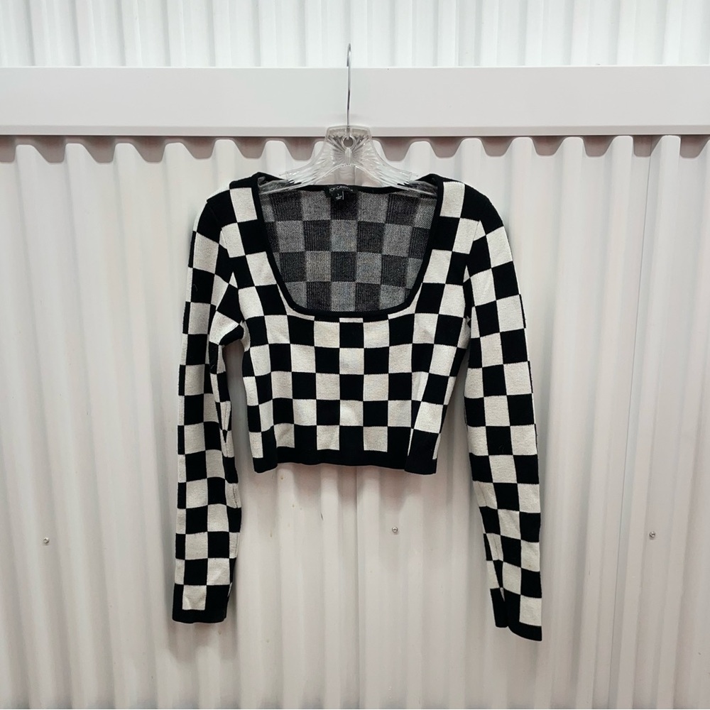 Cotton Candy LA Checkered Cropped Top Size Large